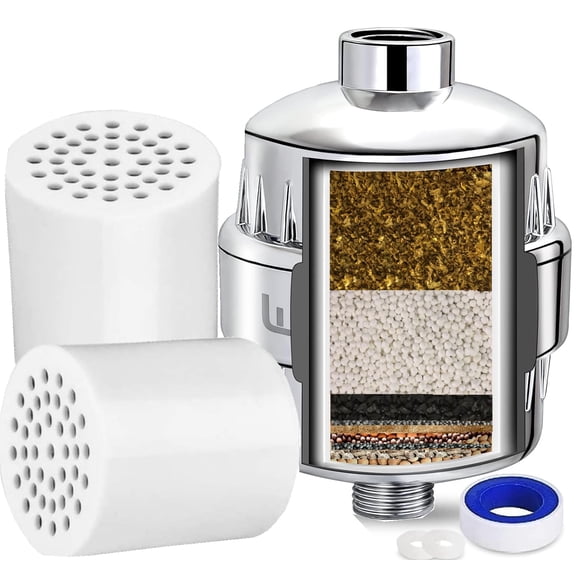 Filtro de ducha Luxau Heavy Duty con 2 cartuchos cromados