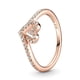 thumbnail image 1 of Anillo Pandora Corazón Hueso de la Suerte Brillante Oro Rosa 7.5, 1 of 3
