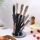 thumbnail image 2 of Set Cuchillos De Cocina 8 Pzs Marmoleado Base Giratoria Taupe Dorado, 2 of 3