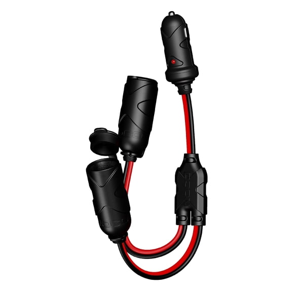 Divisor de Enchufe NOCO GC020 de 12 Voltios y 2 Vías, Rojo y Negro