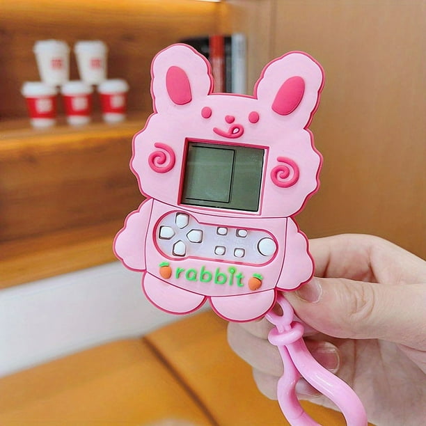 Cartoon Cute Game Keychain, Plastic Handheld Game Console, Classic Educational Toy Keychain, Mini Nostalgic Video Game Player Suitable For Jewelry And Accessories