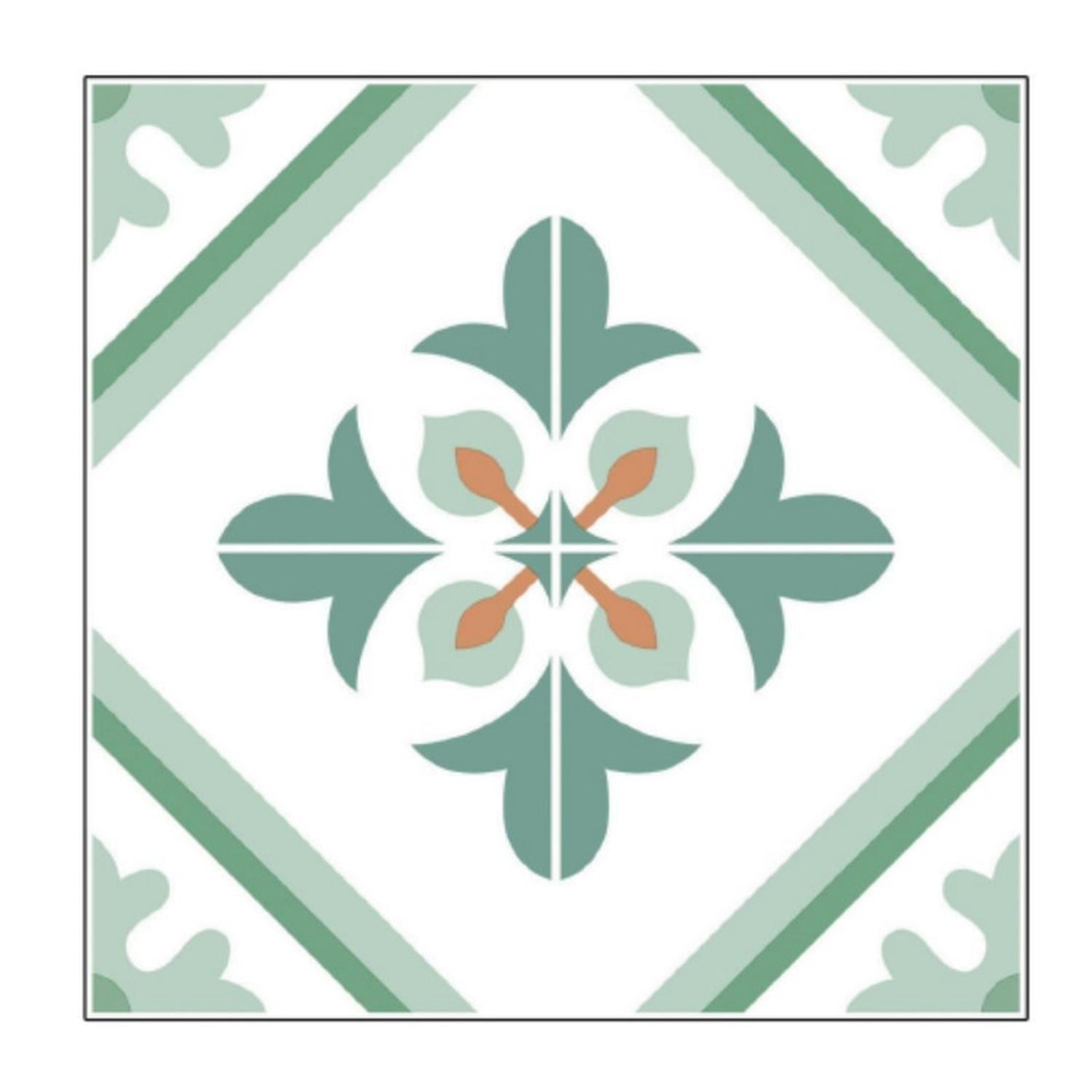 Mobii - Piso Vinilico Adhesivo. Simil Ceramica. 0,9 M2. 0901 Verde