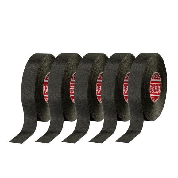 Cinta tesa 51036 de tela PET 1,9 cm x 25 m, 5 rollos, negra