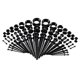 thumbnail image 2 of 50pcs 14G-00G Tapa Tórica Acrílico Tapers Tapones Y Túneles De Silicona Negro, 2 of 5