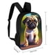 thumbnail image 2 of Pug-theme Backpack, Campus style schoolbag Bookbag with Adjustable Shoulder Straps And Large Zip Compartment, Unisex Travel Bags., 2 of 6
