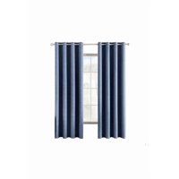 Genérico - Cortina Blackout 100% 2 Paños 140X220Cm Textura Lino Denim