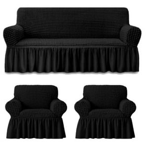 Genérico - Set De Fundas Turcas Para Sillon 3+1+1 Color Negro