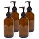 thumbnail image 1 of Botellas con bomba de vidrio Cornucopia 235 ml (paquete de 4, marrón ámbar), 1 of 9