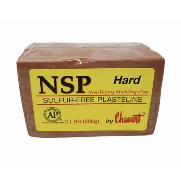 Chavant NSP Hard, 2 libras Arcilla profesional para esculpir a base de aceite sin azufre, color marr