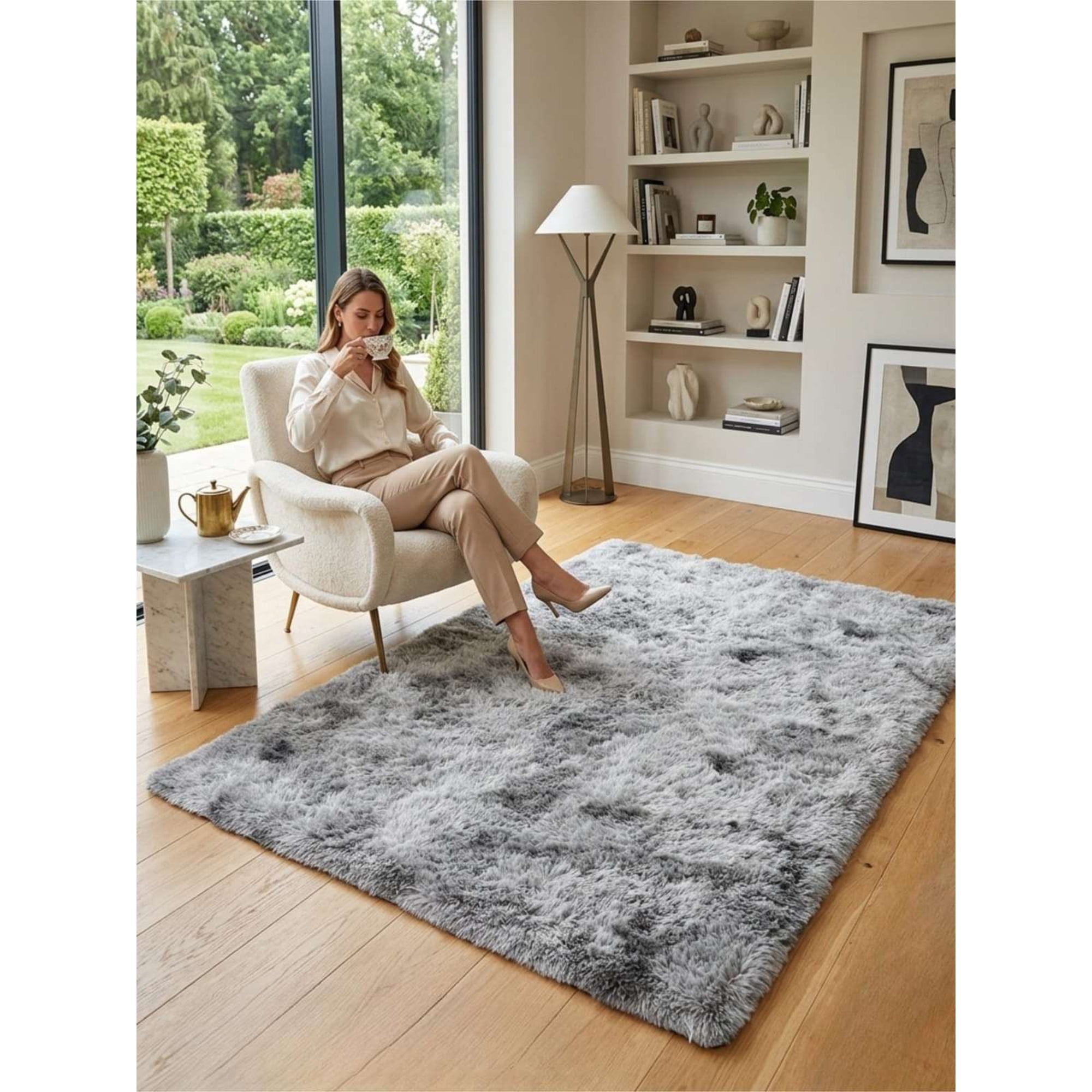 Todo Para El Hogar - Alfombra Shaggy Pelo Largo 150x200 Cm Suave Living Dormitorio