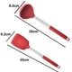 thumbnail image 2 of Utensilios de cocina de 2 piezas, cabezales de silicona aptos para uso alimentario y mangos de acero inoxidable, color rojo, 2 of 5