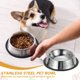 thumbnail image 5 of Uxcell Cuenco de Acero Inoxidable para Perros, Cuenco de Comida y Agua con Base de Silicona Antideslizante, Plato de Alimentación (6.8oz, Silver Paw, 3Pcs), para Cachorros/Gatos, 5 of 7