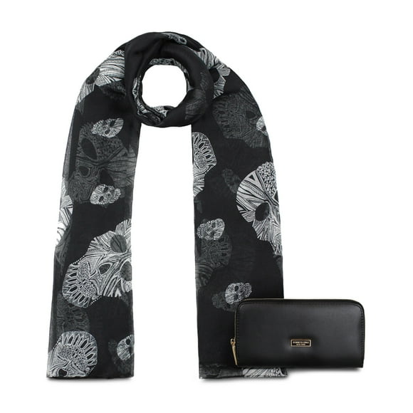 Pack Bufanda Omani Negro + Billetera Goldy Negro