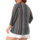 thumbnail image 3 of Agnes Orinda Camisetas de Mujer Tallas Grandes Cuello en V Manga 3/4 Camiseta de Punto Rayas Blusas Boho 3X Verde, 3 of 5