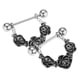 thumbnail image 5 of 1 Par De Punk De Acero Inoxidable Rose Flower Dangle Barbell Shield Ring 14g, 5 of 5