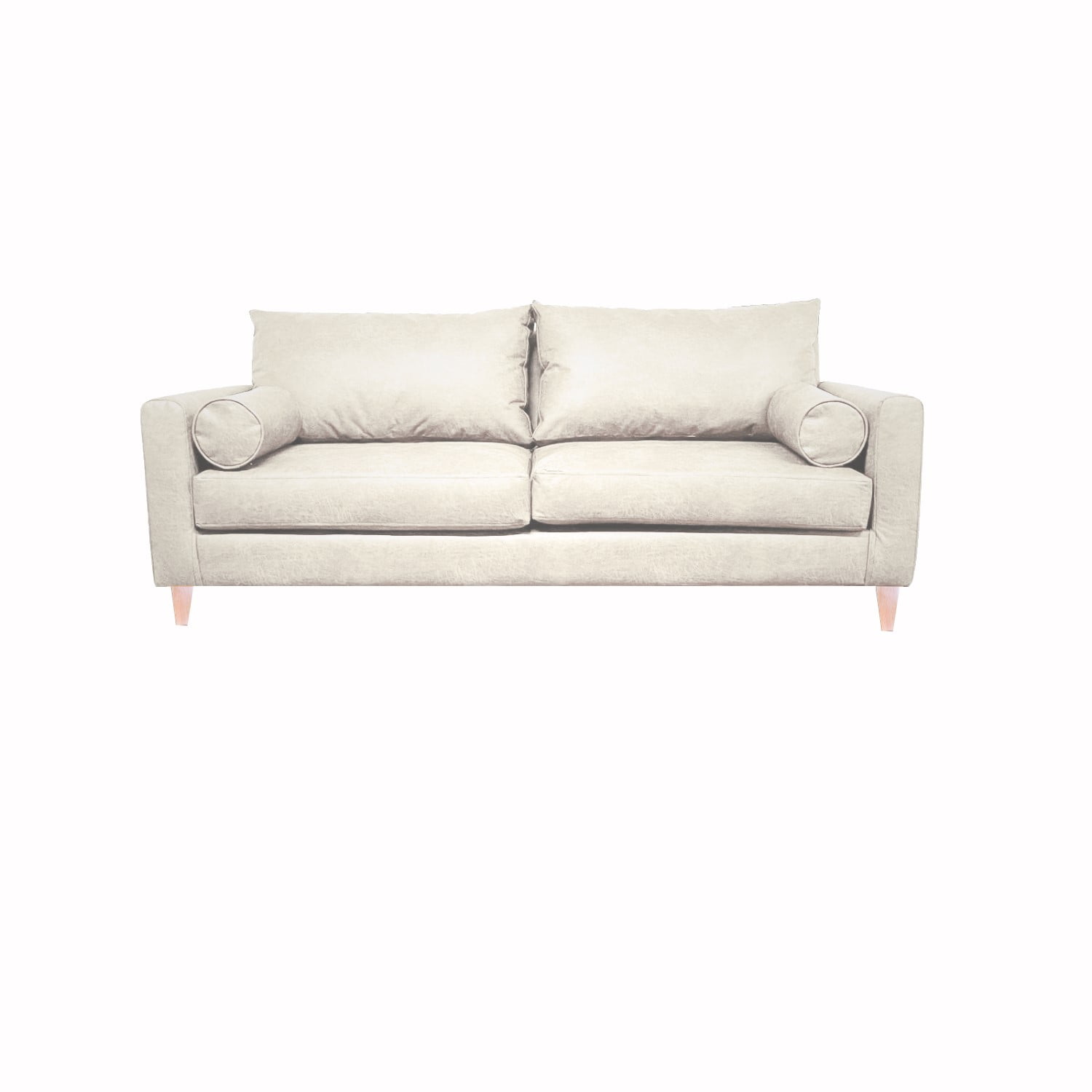 Induhome - Sofa Indu 2 Cuerpos Felpa Crema