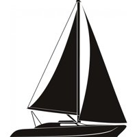 Rienda Libre Graphics - Decomural Sail Boat Yacht Silhouette Ws-17941