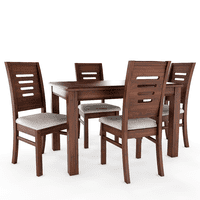 Muebles Insignes - Juego De Comedor Roma 4 Sillas Chocolate Mesa Rectangular Madera