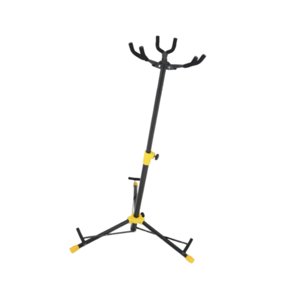 Magideal - Soporte Triple Para Guitarra, 3 Cabezales, Soporte De Pie De Hierro, Soporte De Suelo Para Guitarra Eléctrica, Acústica, Ukelele, Instrumento Musical, Cabeza De Goma Amarilla