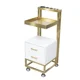 thumbnail image 3 of Carrito Ayudante de Peluquería Profesional con Cajones y Ruedas | Blanco y Dorado, 3 of 3