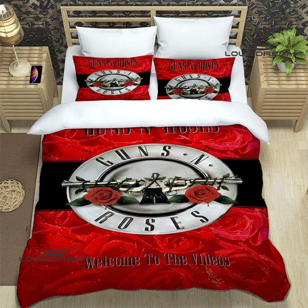 Guns n'roses band retro Bedding Sets exquisite bed supplies set duvet cover bed comforter set bedding set luxury birthday gift Bed Sheets