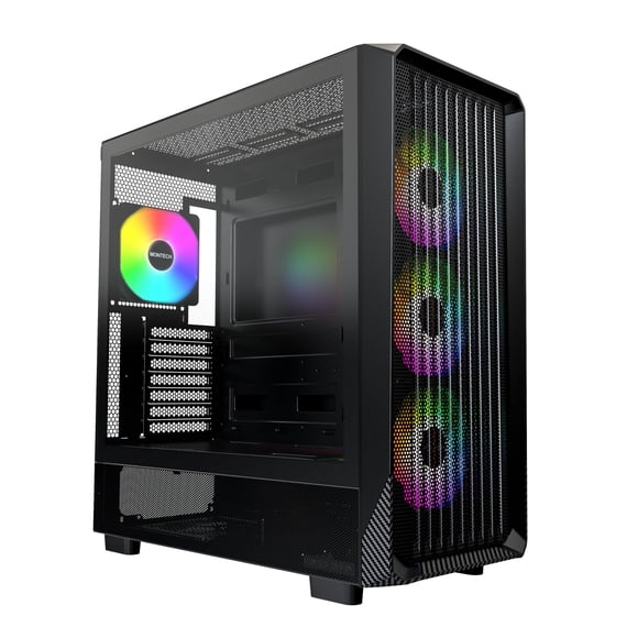 Funda para PC Montech X5- ATX Mid-Tower con alto flujo de aire y ventiladores