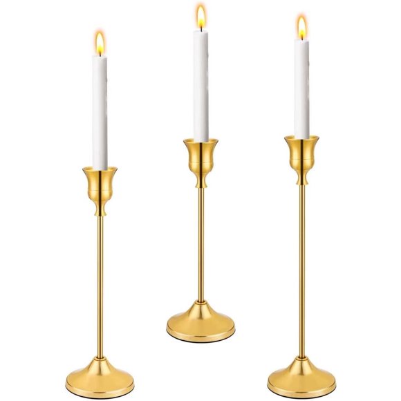 Portavelas Tielwebelere para velas cónicas dorado