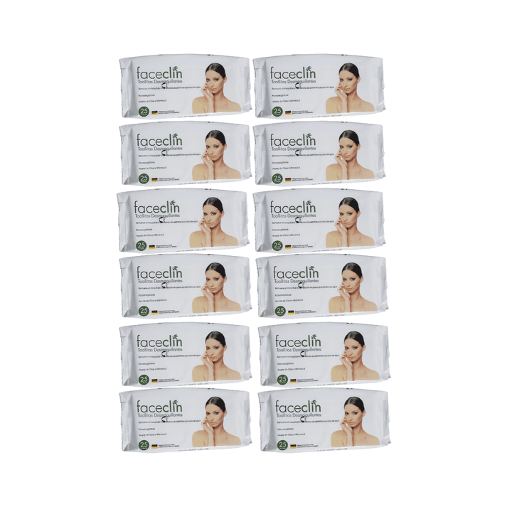 Pack 12 Toallitas Desmaquillantes Faceclin 30 Unidades En Total.
