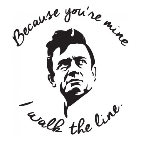 Rienda Libre Graphics - Decomural I Walk The Line Johnny Cash Ws-41008