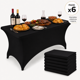 thumbnail image 1 of Pack 6 Funda Mantel De Tela Spandex Negro Mesa Rectangular 183x75x75 Cm Banquetería Fiestas Patrias, 1 of 7