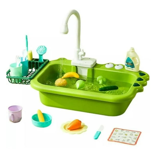Juguete Fregadero Lavavajillas Con Accesorios Verde Infantil Lider