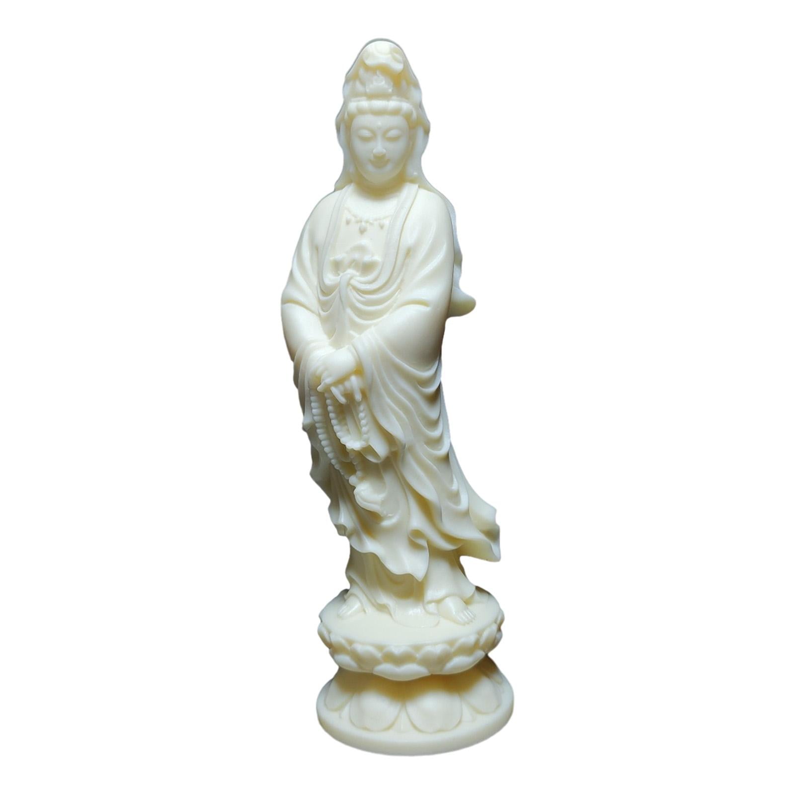 Magideal - Estatua De Guanyin Avalokitesvara, Decoración De Mesa, Figura Decorativa De Pie De 3,78 Pulgadas, Figura De Bodhisattva Para Decoración Del Hogar Y La