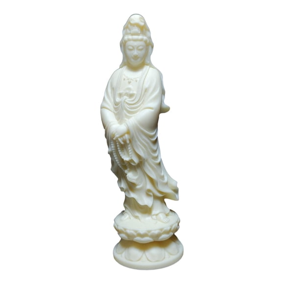 Estatua de Guanyin Avalokitesvara, decoración de mesa, figura decorativa de pie de 3,78 pulgadas, figura de Bodhisattva para decoración del hogar y la