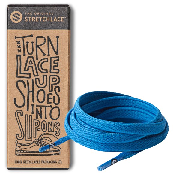 Cordón THE ORIGINAL STRETCHLACE 76 cm Azul Neón
