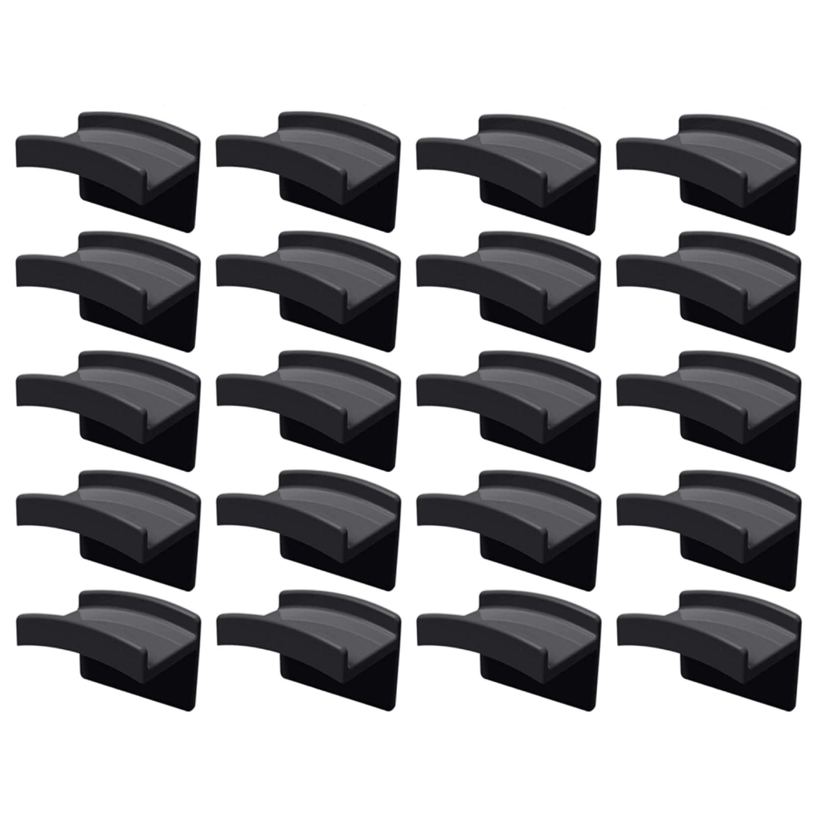 Bothyi - Perchero Para Sombrero De Béisbol, Soporte Para Sombrero, Adhesivo, Sin Perforación, Para Armario, Toalla De Pared, Negro, 20 Piezas