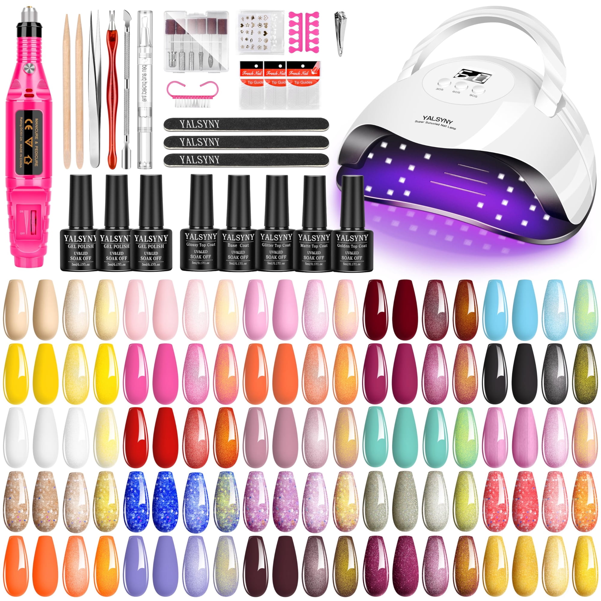 Kit De Esmaltes De Uñas Yalsyny Con Luz Uv, 25 Colores De Esmalte De Gel