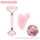 thumbnail image 1 of Natural Rose Quartz Jade Roller Gua Sha Set Facial Body Massager Roller Jade Stone Massage Set Face Lifting Beauty Massage Tools, 1 of 3