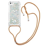 Funda Foxdock Para Iphone 5/5S Con Cuerda Ajustable, Brillo Líquido, Protección Antigolpes Y Lente – Ideal Para Regalo