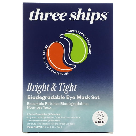 Mascarilla para ojos biodegradable Three Ships - 4 juegos