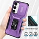 thumbnail image 3 of Funda Armada para Samsung Galaxy S25 5G con Tapa Deslizante y Soporte Magnético Giratorio Morado, 3 of 5