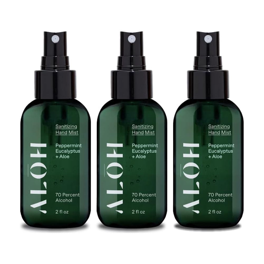 Spray Desinfectante Para Manos Aloh Sanitizing 70% Alcohol 60 Ml, Paquete De 3