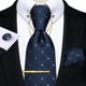 thumbnail image 1 of Corbatas Seda + Pin Cadena + Clip Dorado + Paño + Colleras azul Talla Única, 1 of 4