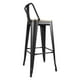 thumbnail image 4 of Pack 4 Taburetes Pisos Metal Tolix asiento madera con respaldo LF5-03HBW - negro, 4 of 6