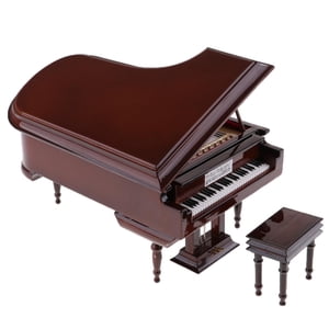 Bothyi - Mini Modelo De Piano Decorativo Madera + Plástico Para Decoración De Cumpleaños Playset Marrón