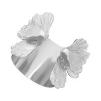 Magideal - Brazalete Abierto Ancho Floral De Metal Para Mujer, Joyería Ajustable, Proceso De Galvanoplastia, Estilo Minimalista Para Niñas, Brazalete Hecho A Man Argén