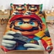 thumbnail image 1 of Super Mario 3-Piece Comforter Set for Bedroom Super Mario Bedding Set for Kids Adults Soft Microfiber Duvet Cover Set with Zipper Closure, 1 of 5