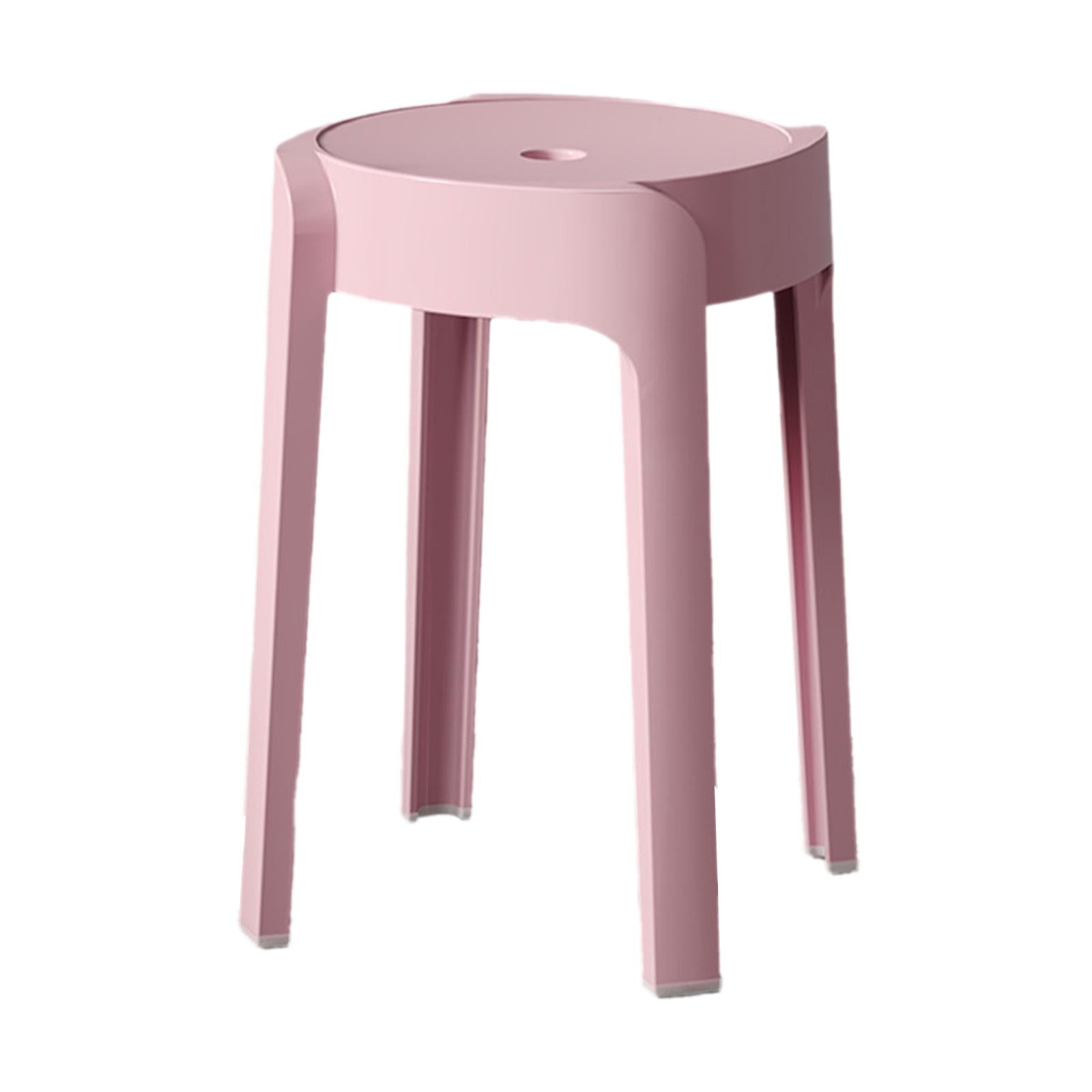 Magideal - Taburete Redondo Taburete Apilable Taburete De Cocina Taburete Sin Respaldo Con Diseño Ergonómico Material Pp Superficie Suave Apto Para Restaurante O Rosa