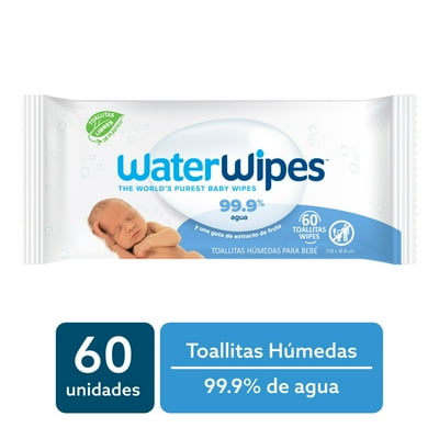 Toallitas Húmedas 99% Agua, Baby Wipes 60 Un Waterwipes