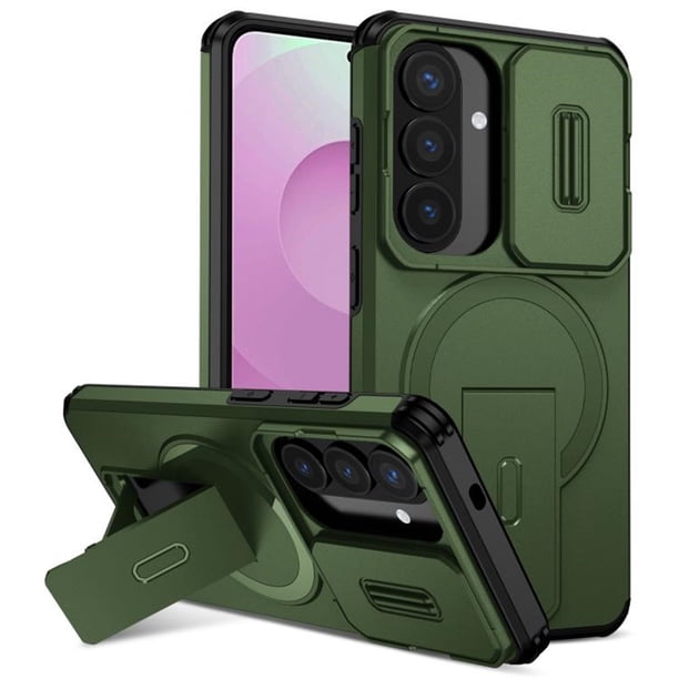 Funda para Samsung Galaxy S26+ 5G 6.7" con Soporte Plegable Invisible, Carga Inalámbrica Magnética MagSafe, Carcasa Deslizante para Cámara, a Prueba de Golpes y Caídas, Funda Protectora Resistente, V