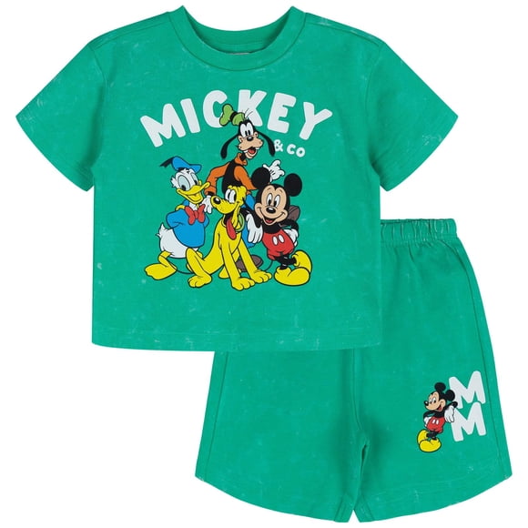 Conjunto de ropa de Mickey Mouse de Disney para niños grandes y pantalones cortos